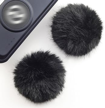 LEFXMOPHY 2-Pack Black Windscreen for Hollyland Lark M2 Wind Screen Furry Deadcat Cover