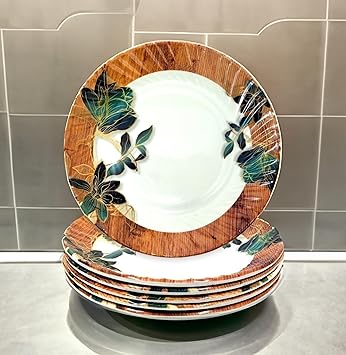 Melamine Half Plates: Lightweight Melamine Round 8 Inch Snacks Plate/Dinner Plates/Half Plate (Pack of 6 Plates)