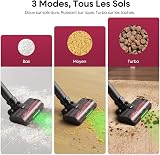 FAMIVAC FV3 Lilas Aspirateur Balai sans Fil 60KPa/50Min/120㎡, Tube Pliable, Autoportant à Brosse Anti-Enchevêtrement, Lumière Verte, Aspirateur à Main Puissant pour Sol - 3