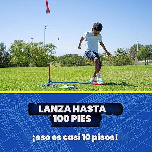 Miniatura 4 de Stomp Rocket Jr - Lanzacohetes multicolor para niños, 8 cohetes, divertidos regalos para niños y niñas al aire libre para niños y niñas, juego