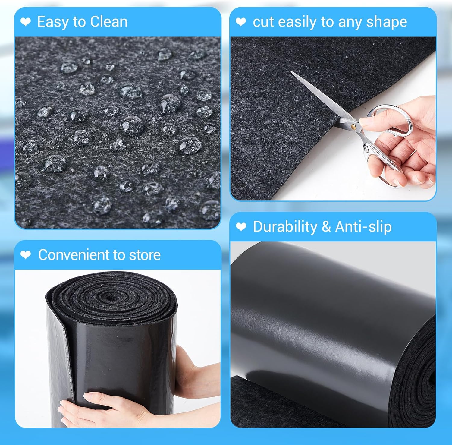 12in x 40ft Boat Trailer Bunk Carpet with Waterproof Backing Boat Trailer Bunk Carpet for Boats, Motorboats, Garages, and Docks