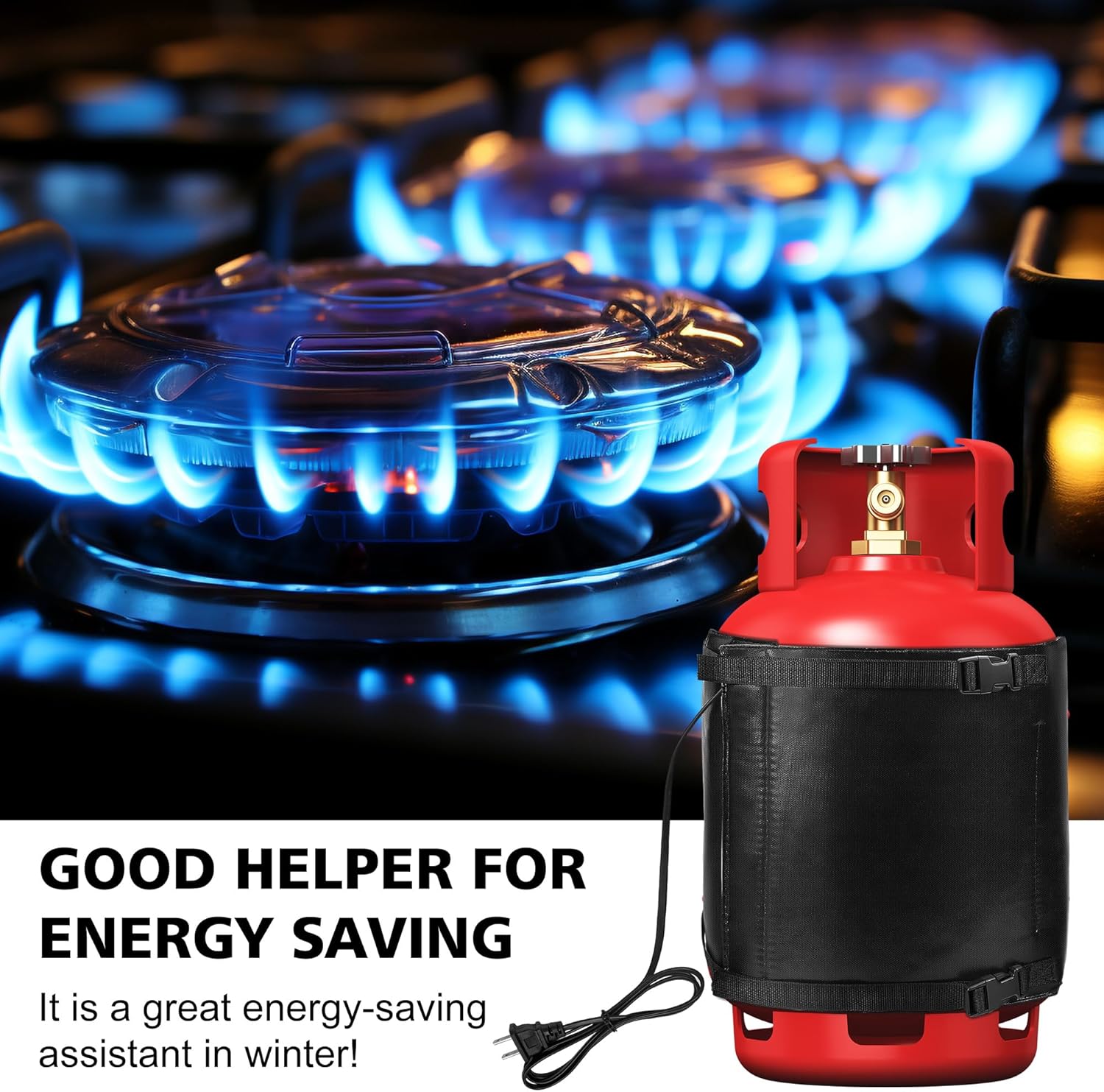 Propane Tank Heater Blanket - 47.5 x 13.5" Gas LP Cylinder Warmer With Temperature Control 85-105F for 20, 30, 40 LB Tanks