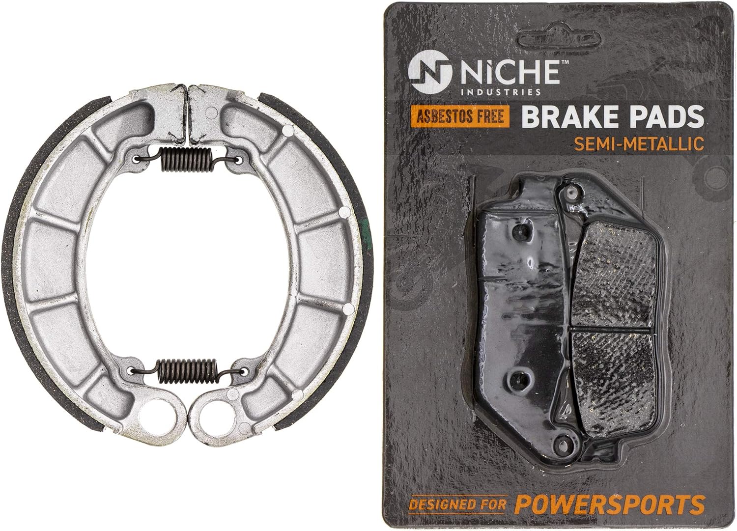 NICHE Brake Pad with Shoe Set for Honda Shadow VLX 600 06430-HN0-A20 06455-MW3-406 Complete Semi-Metallic