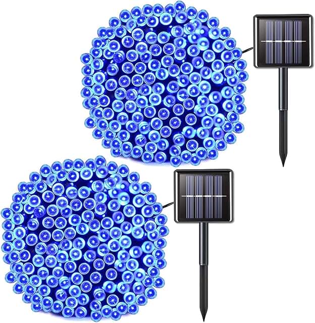 solar blue lights outdoor