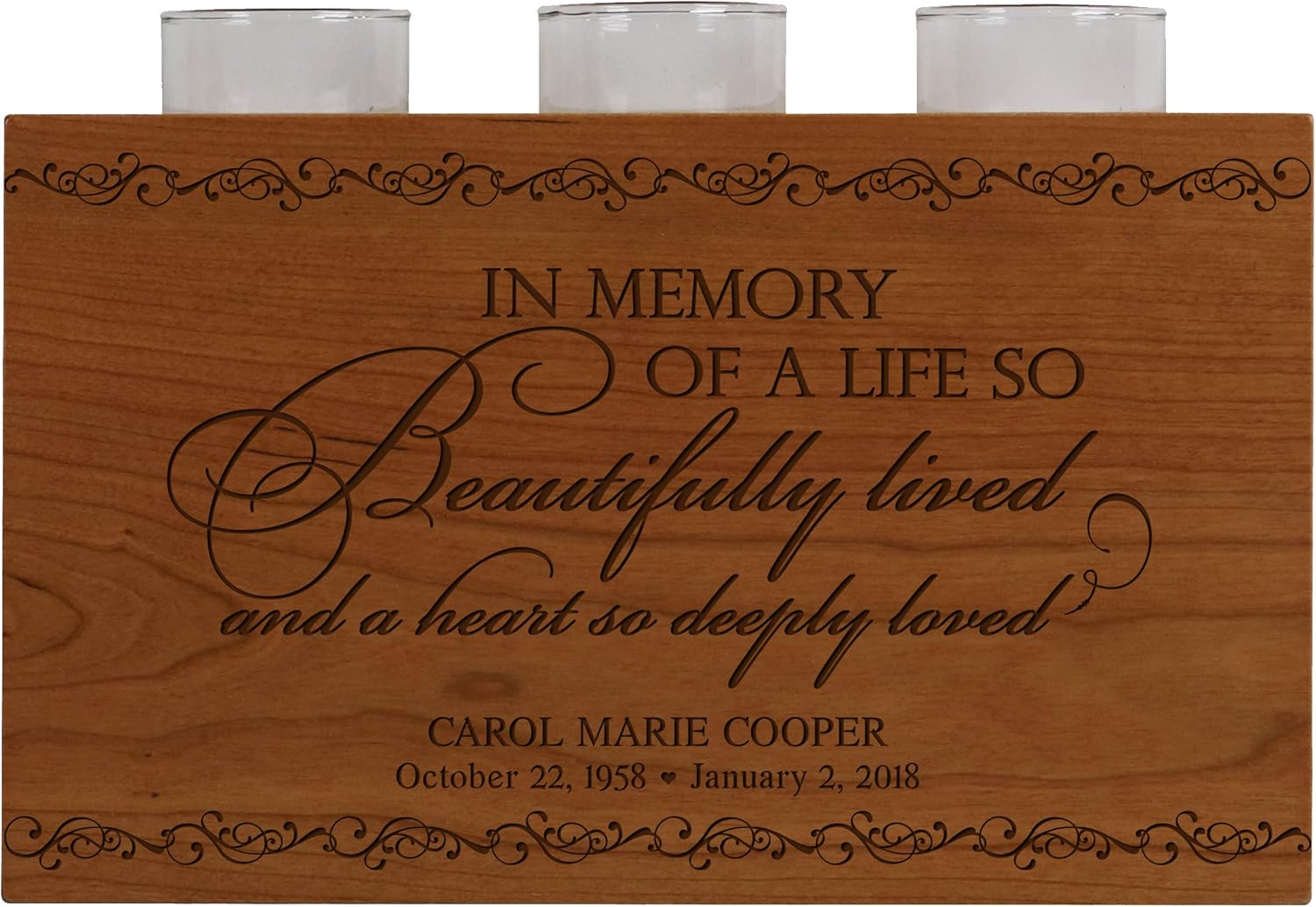 Lifesong Milestones Wooden Urns Engraved 3 Votive Candle