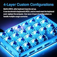 Vista 7 de Koolertron Teclado mecánico macro con una sola mano, mini teclado mecánico portátil para juegos con una sola mano, 23 teclas totalmente programables
