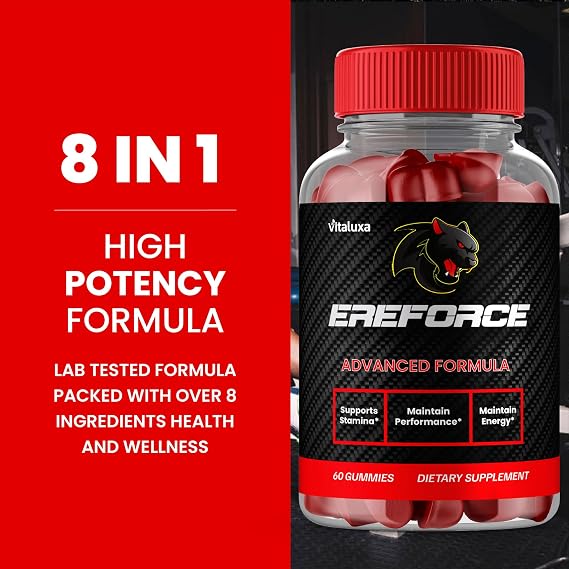 Ereforce Gummies, Ere Force Gummys Supplement with Advanced Maximum Strength Support, Performance Blend Formula for Overall Health, Energy & Wellness, Erforce Reviews Multivitamins Gummi (60 Gummies)