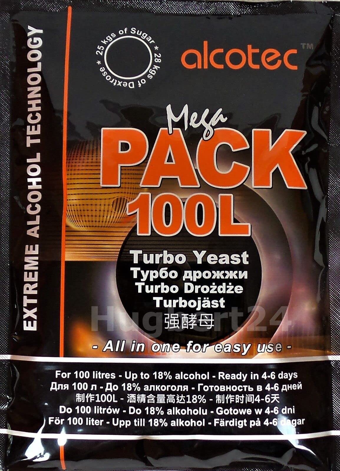 1 x Alcotec Mega Pack 100L - Turbo Yeast, Vodka Yeast, Yeast for Mash