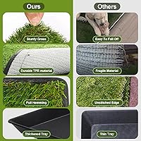 Vista 2 de Almohadilla de césped para perros con bandeja, 40''X27.5'' grande césped artificial para orinal, XL reutilizable de 3 capas almohadillas de césped
