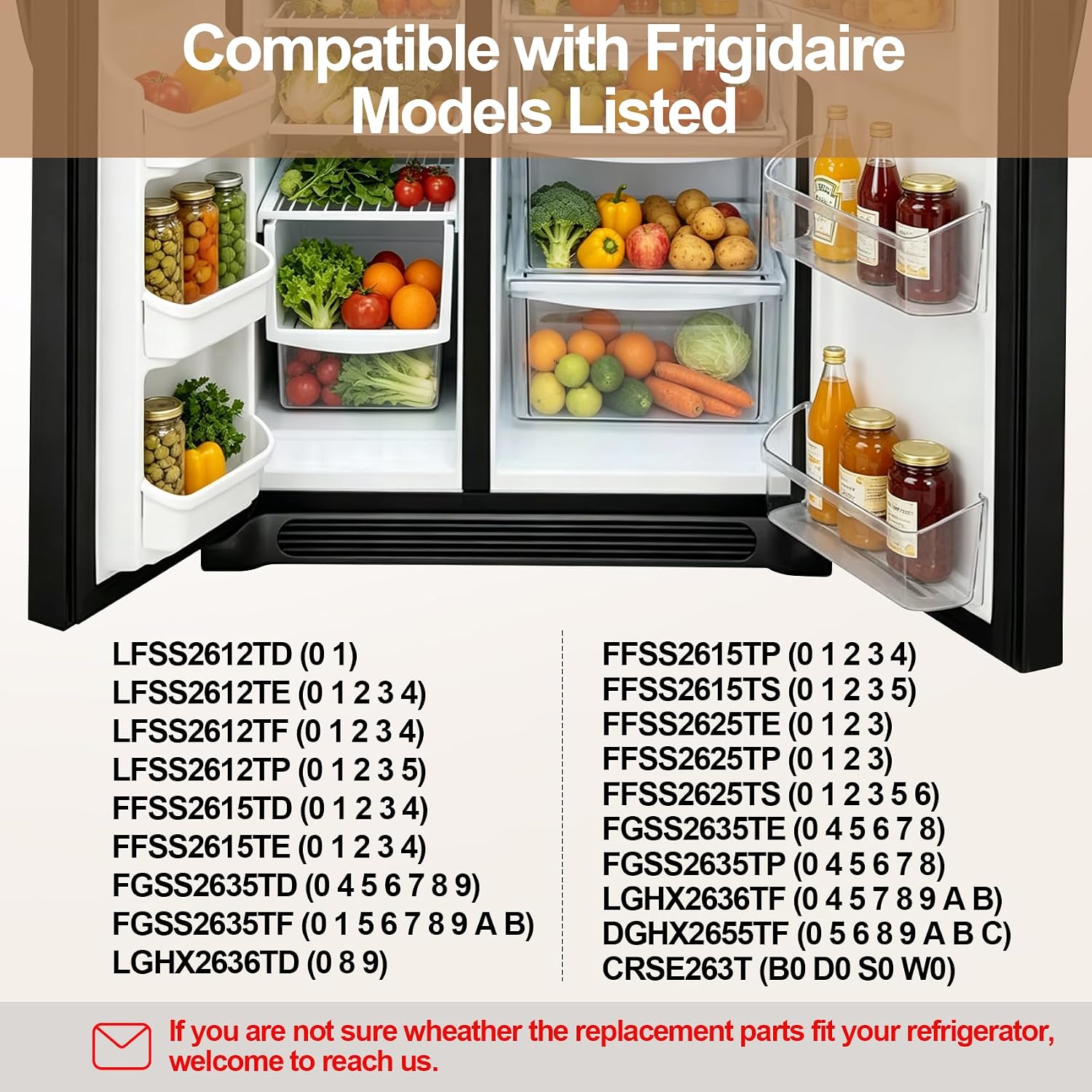 FFSS2615TE3 LFSS2612TF4 Refrigerator Door Lower Shelf Bin for Frigi-daire | FFSS2615TP4 FFSS2615TS1 FFSS2625TS0 FGSS2635TD0 FGSS2635TF0 LFSS2612TE0 LFSS2612TP3 FGHS2631PF5A LGHX2636TFB DGHX2655TFC