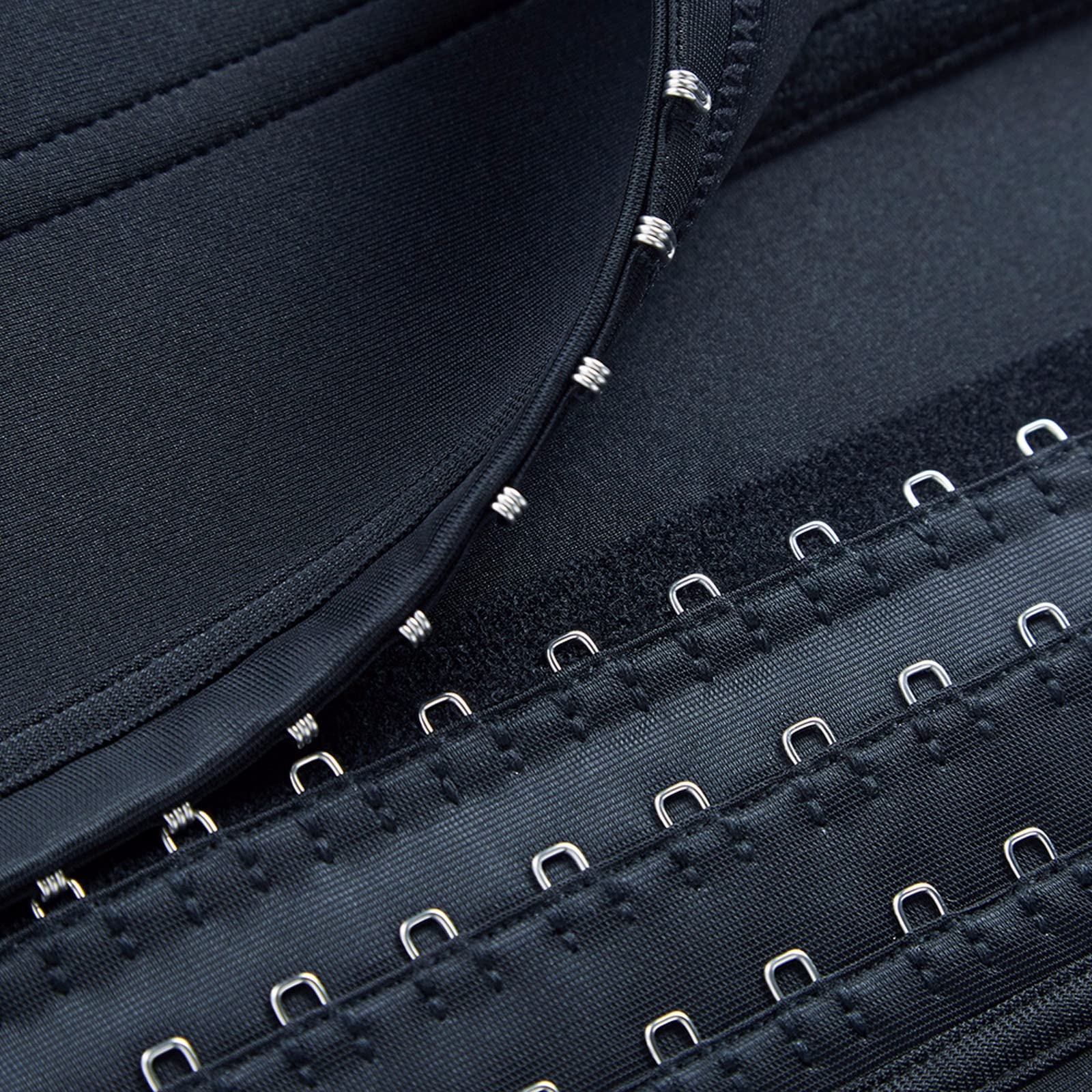 Corsetto Addominale con Cerniera in Vita, Corsetto per Donna, Doppio Rinforzo, Vita e Addome, Nero - XXXXL