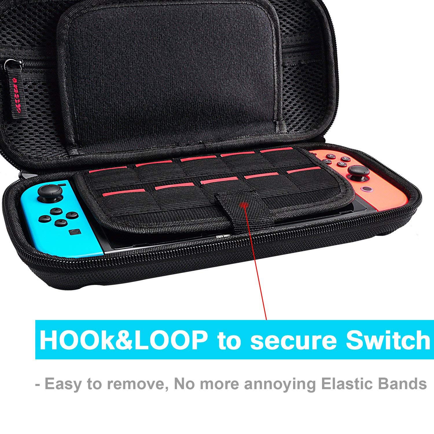 Daydayup Switch Carrying Case Compatible with Nintendo Switch, with 20 Games Cartridges Protective Hard Shell Travel Carrying Case Pouch for Nintendo Switch Console & Accessories, Black : Video Games