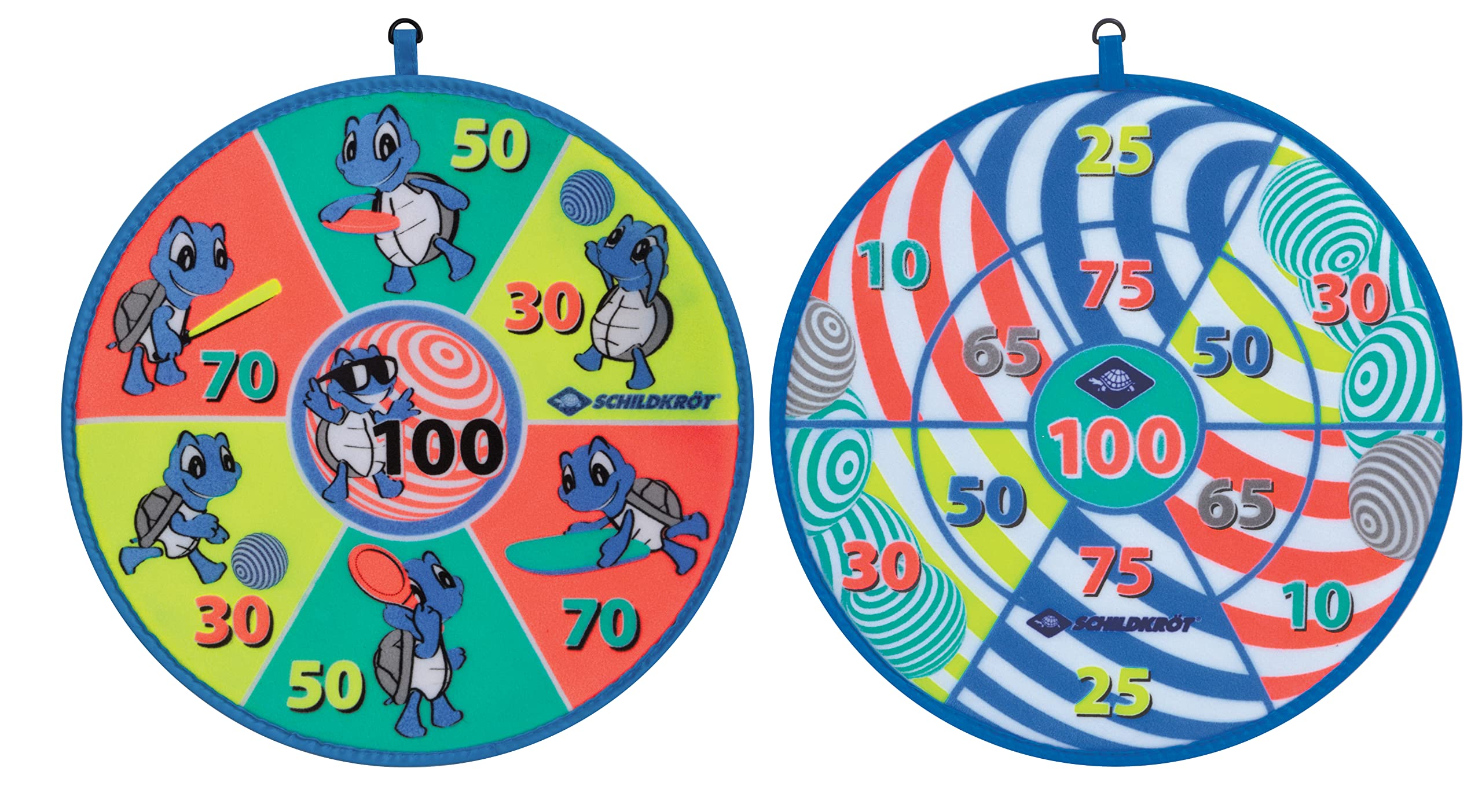 Schildkröt Soft Dart Set, 1 Board Printed on Both Sides with Different Shooting Fields, 2 x 3 Balls, for 2 Players, 970148