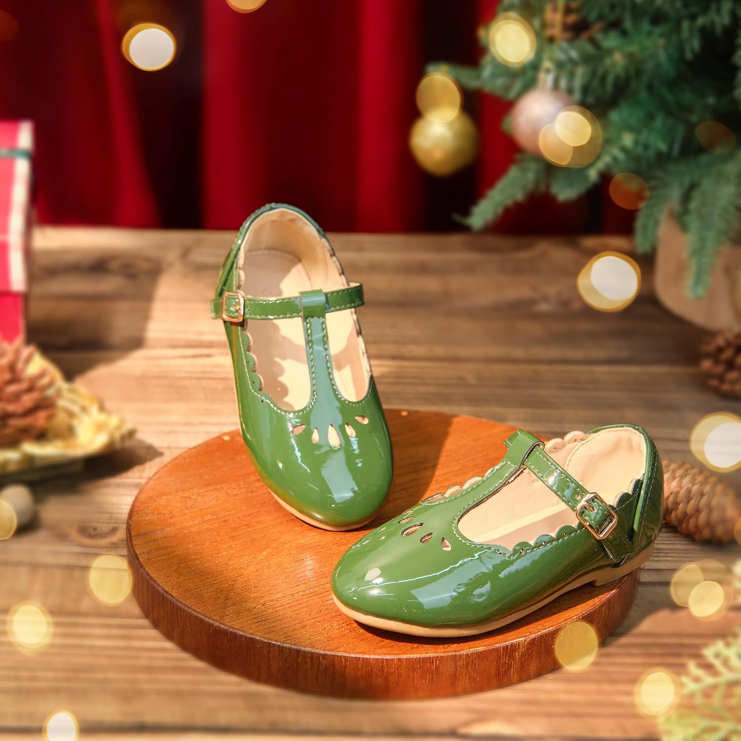 THEE BRON Girl's T-Strap Flats Toddler/Little Kid Ballet Mary Jane Party Dress Shoes