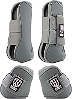 Vista 16 de Harrison Howard Botas de Tendón para Caballo Frente Abierto/Bota de Menudillo para Caballo Botas Protectoras para Salto, Equitación en Senderos