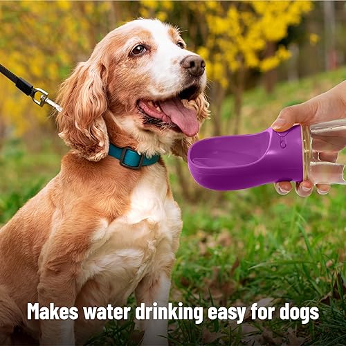 Miniatura 4 de Mr. Pen Botella de agua portátil para perros, 19 onzas, grande, morado, dispensador de botellas de agua para perros de viaje, no apto para
