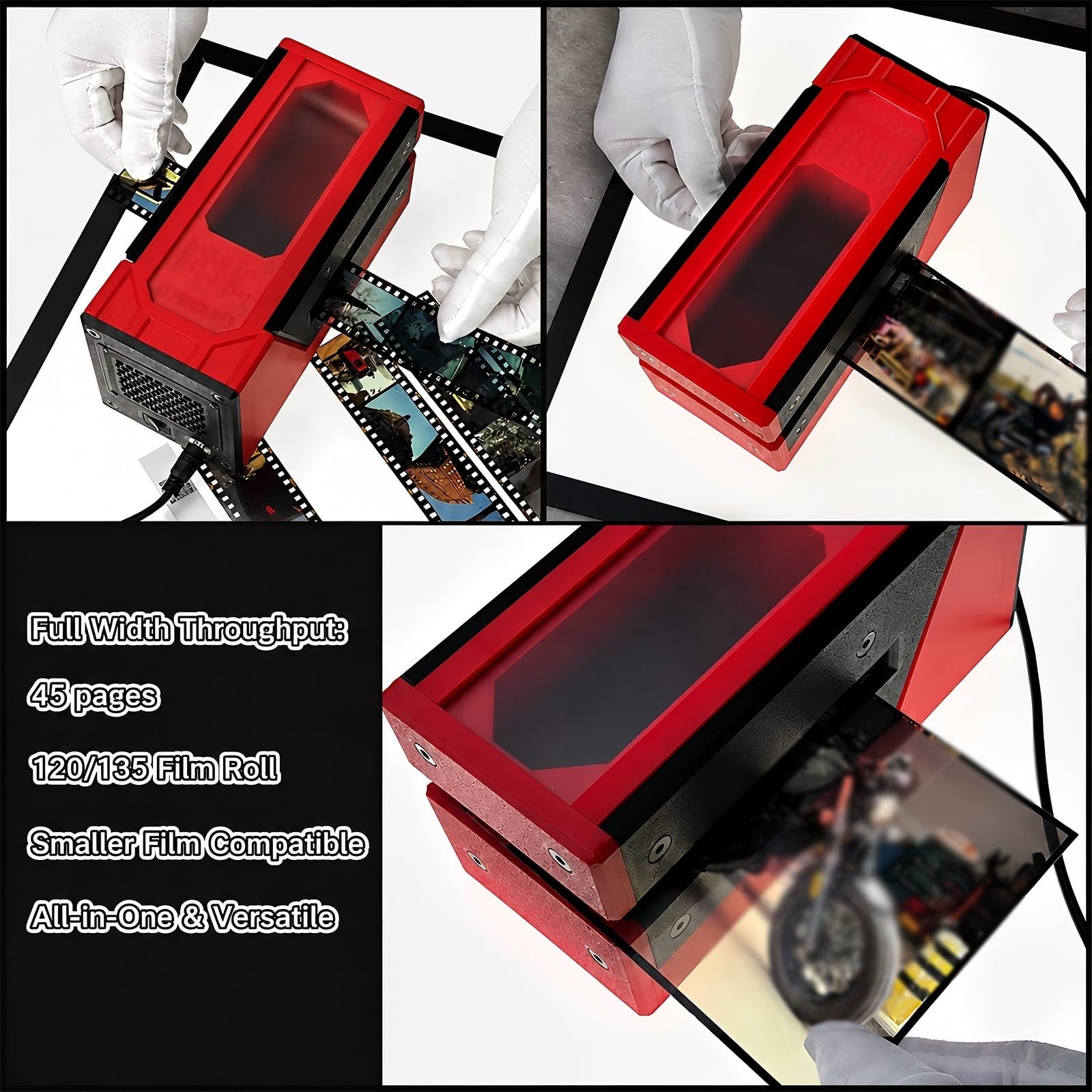 Quitapolvo eléctrico para Negativos de 135/120/4x5 | Limpiador antiestático, cepillo de lana suave, equipo de limpieza para cuarto oscuro, sin rayones