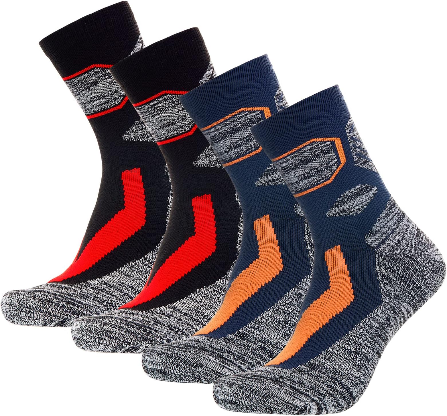 SATINIOR 2 Pairs Cushion Walking Crew Socks Comfortable Men's Athletic Socks Thermal Breathable Socks Multi Performance Compression Socks Winter Socks for Women Men 6-11 Outdoor Sports