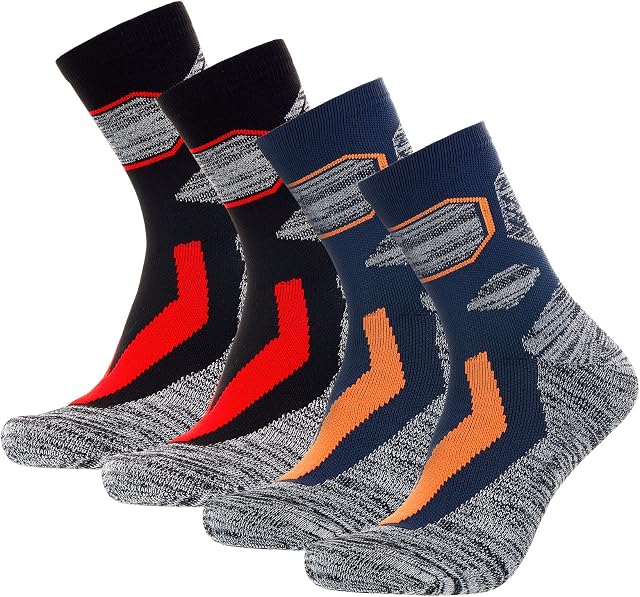 SATINIOR 2 Pairs Cushion Walking Crew Socks Comfortable Men's Athletic Socks Thermal Breathable Socks Multi Performance Compression Socks Winter Socks for Women Men 6-11 Outdoor Sports