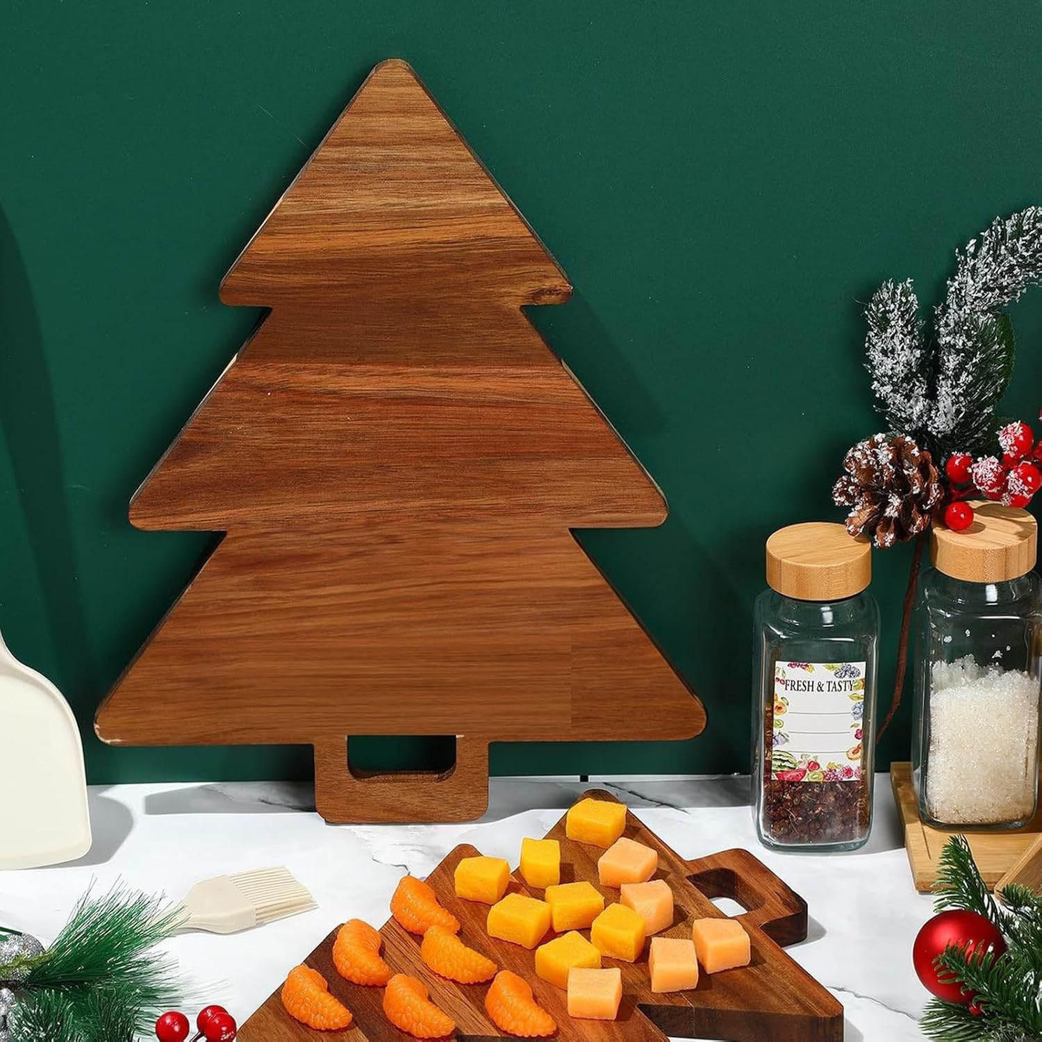 Christmas Tree Shaped Wooden Cutting Board Wood Christmas