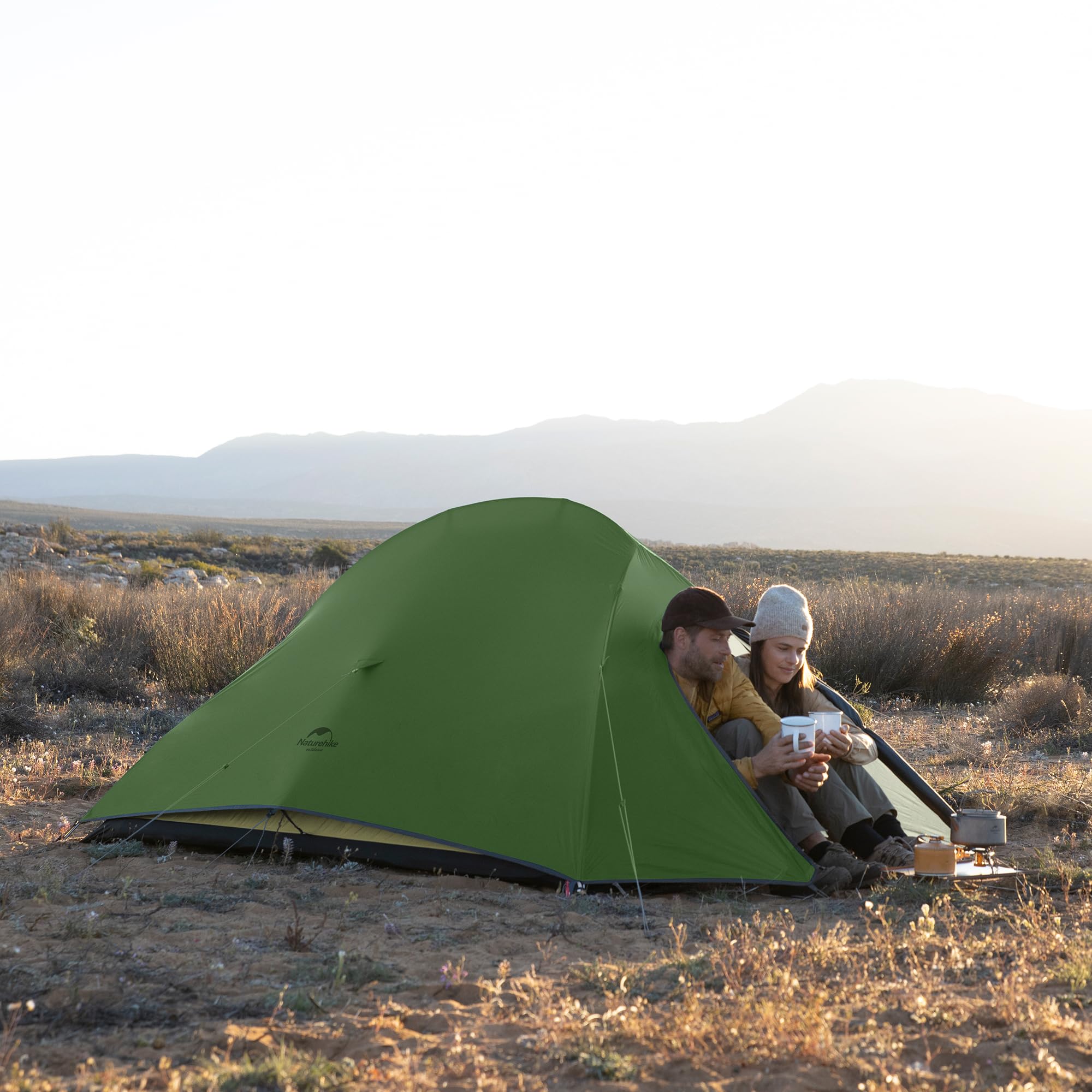 Tente De Camping 2 Places Double Couche - Légère, Imperméable PU4000, Anti-insectes - Dimensions 220x150x105 Cm