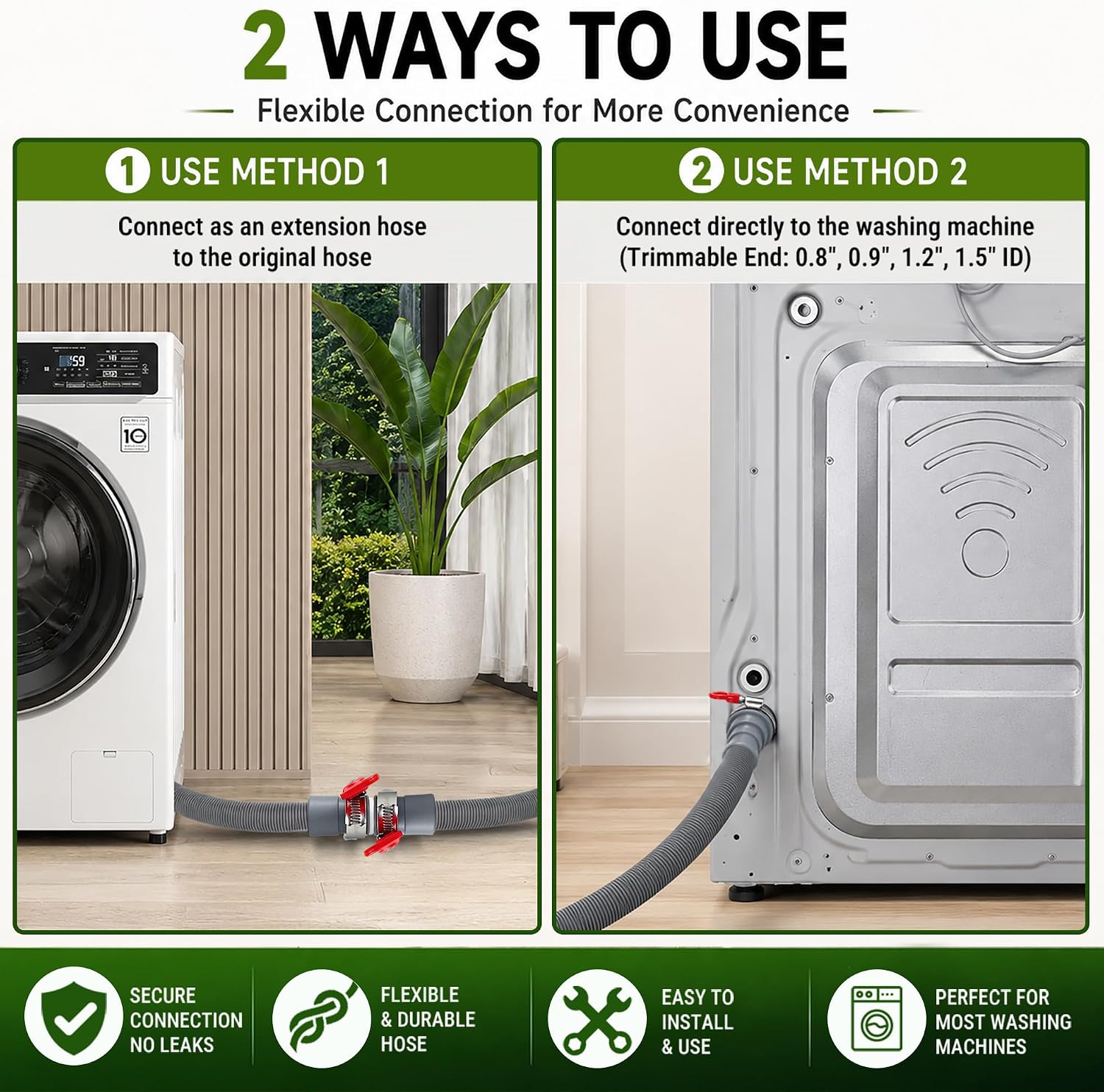 TTFLEX 6 FT Washing Machine Drain Hose, Washer Drain Hose Extension Kit photo 5