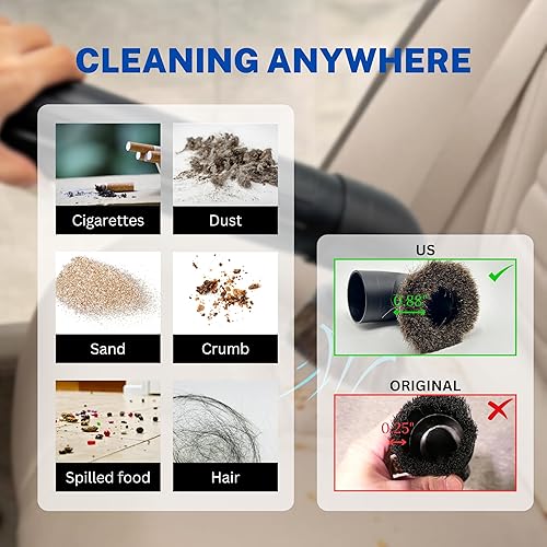 Miniatura 3 de Paquete de 2 cepillos de pelo de caballo y cerdas de plástico para Shop Vac de 2-12 pulgadas, accesorios de vacío para aspiradora de tienda de 2-14