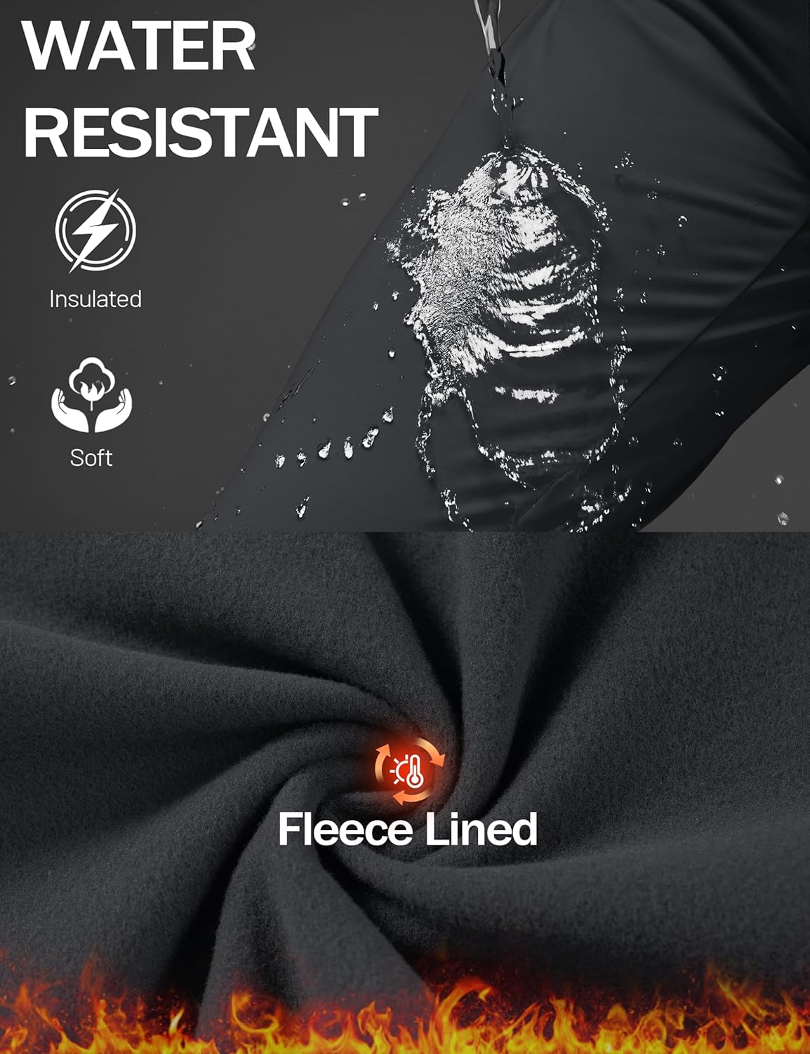 MAGCOMSEN Women's Fleece Lined Joggers High Waisted Water Resistant Thermal Winter Hiking Running Sweatpants with Pockets - Image 5