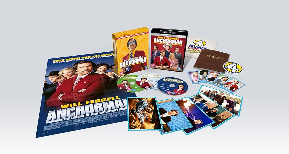 Anchorman: The Legend Of Ron Burgundy-20th Anniversary Collector Edition - Limited All-Region UHD with Poster, Stickers, Book & more!