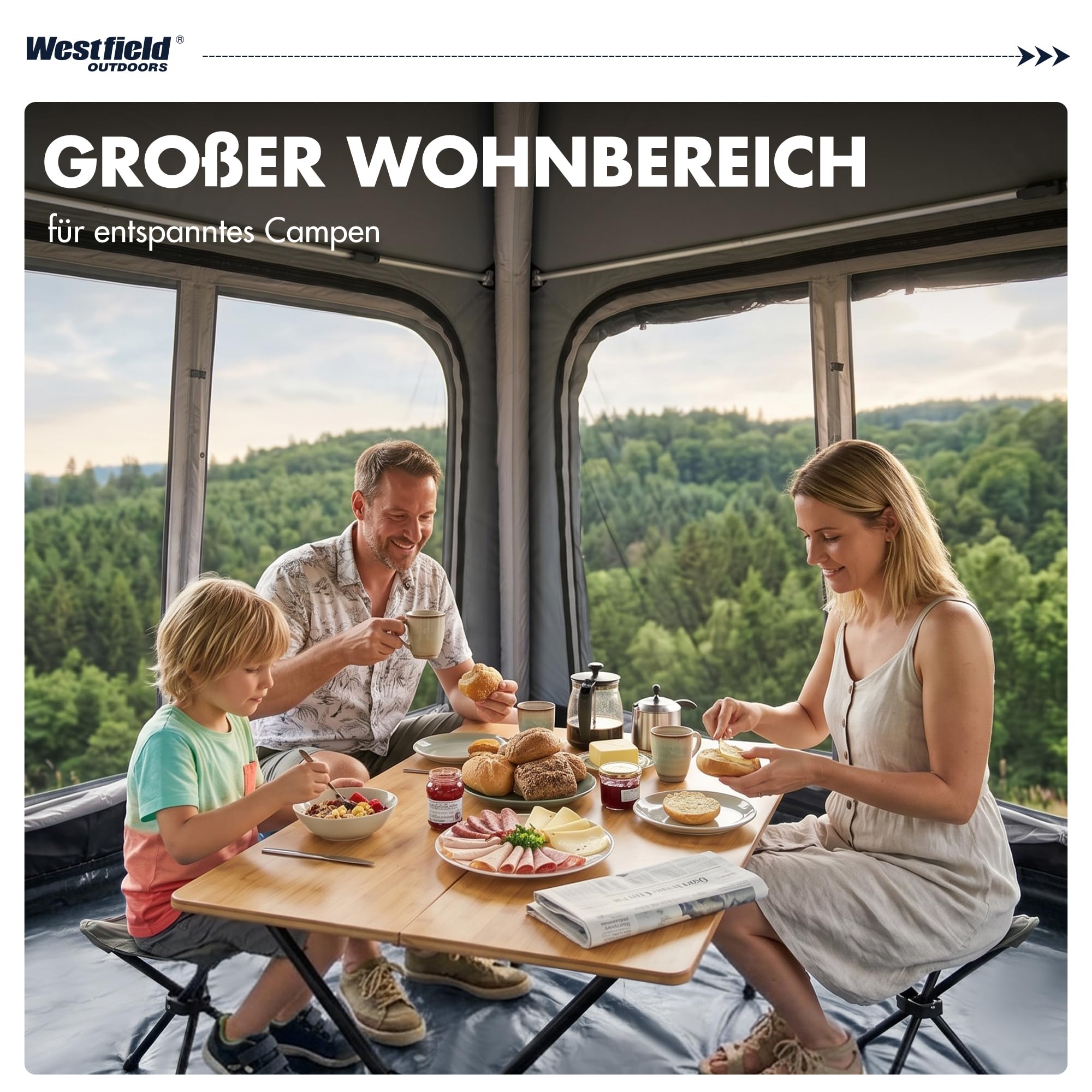 Westfield Outdoors Triton, Aufblasbares Vorzelt, Pavillion-Luftzelt, Busvorzelt Campingzelt mit Drive-Away-Funktion, 3000 mm Wasserdicht, UV- & Windfest