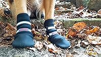 BarkBrite All-Weather Neoprene Dog Boots with Reflective Straps - Secure Paw Protection for Running, Hiking, Swimming (Black XL)
