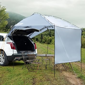 SUV Tailgate Tent with Awning, UPF 50+ Tailgate Shade Tent Portable Car Awning Sun Shelter, for Full Size SUV/Van/MPV/RV/Jeep Outdoor Camping