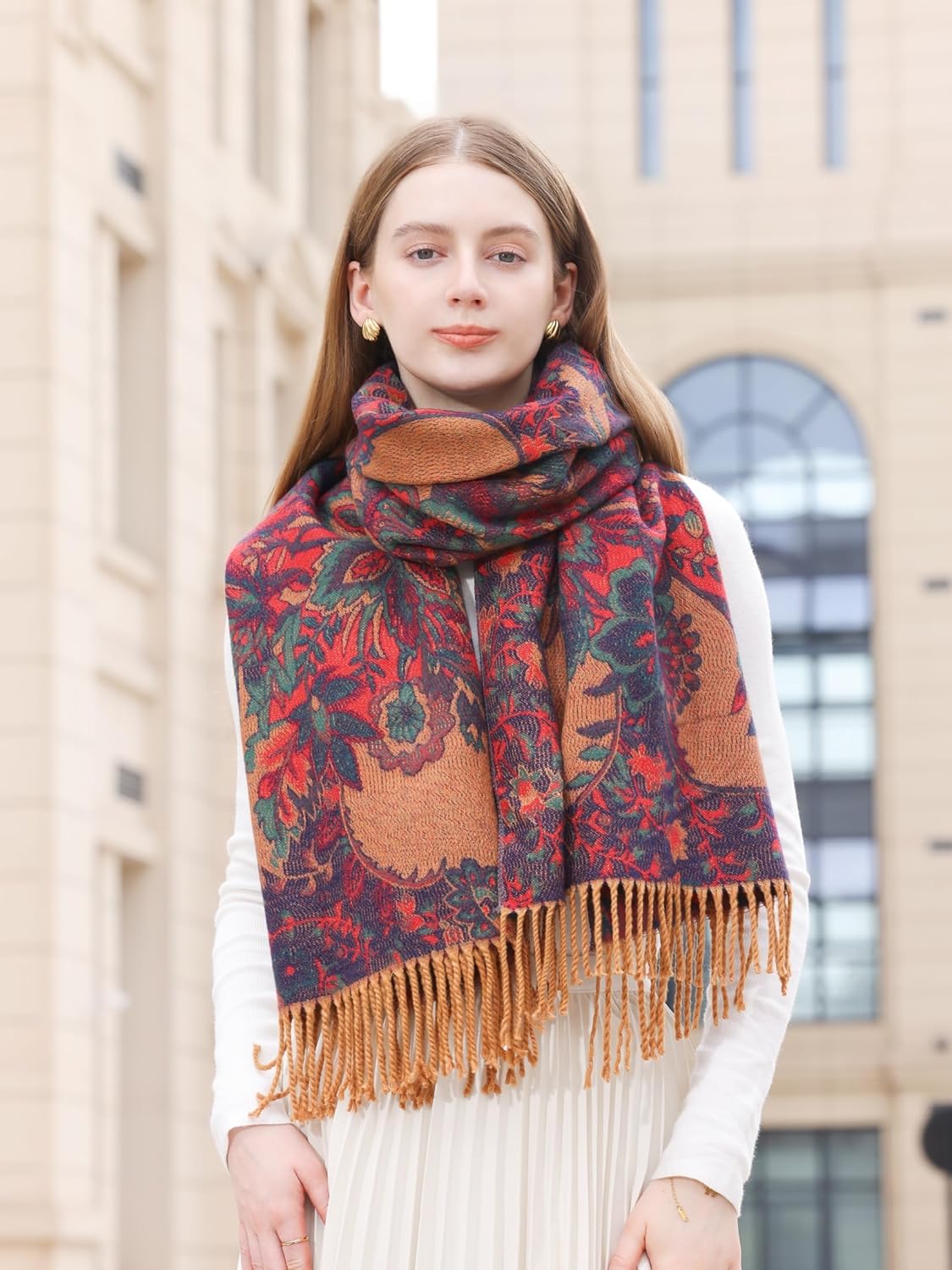 Wander Agio Warm Fashion Scarf Long Shawl Large Blanket Winter Wraps Scarves for Women Cashmere Jacquard Vintage Paisley - Image 9