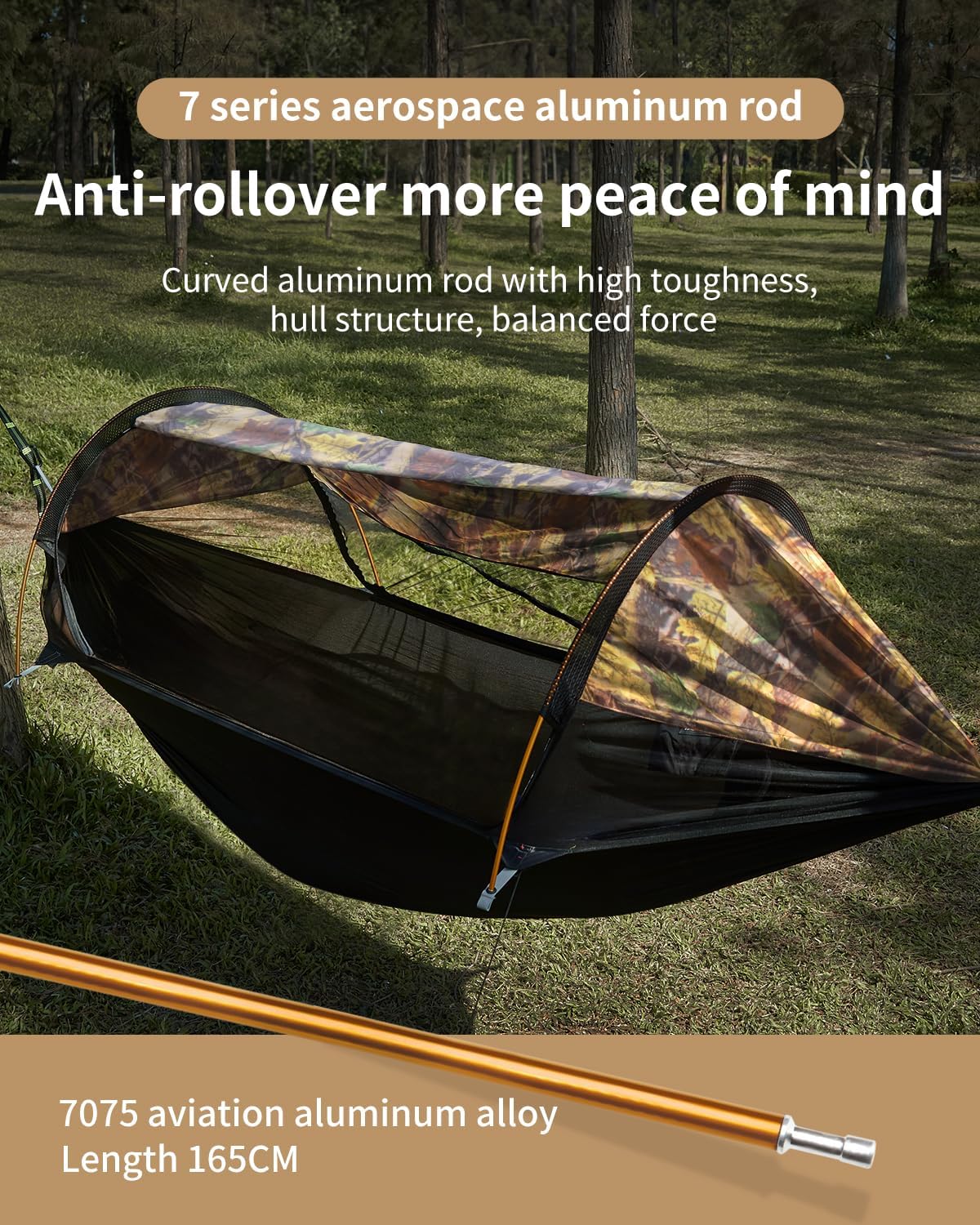 Camping Hammock Tent with Hammock Underquilt, Lightweight Hanging Hammocks Tree Straps, Portable for Hiking, Backpacking