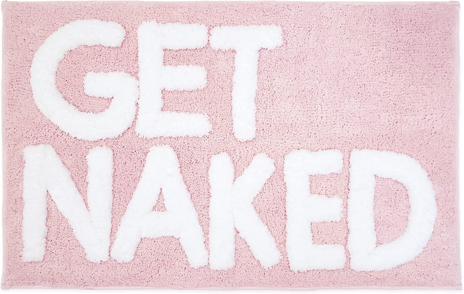 New Mungo Get Naked Bath Mat Pink - Blush Pink Bathroom Rugs, Apartment Decor, Pink Bathroom Accessories, Pink Bathroom Decor, Pink Home Decor, Cute Bath Mats, White & Pink Bath Mat - 31" x 20"