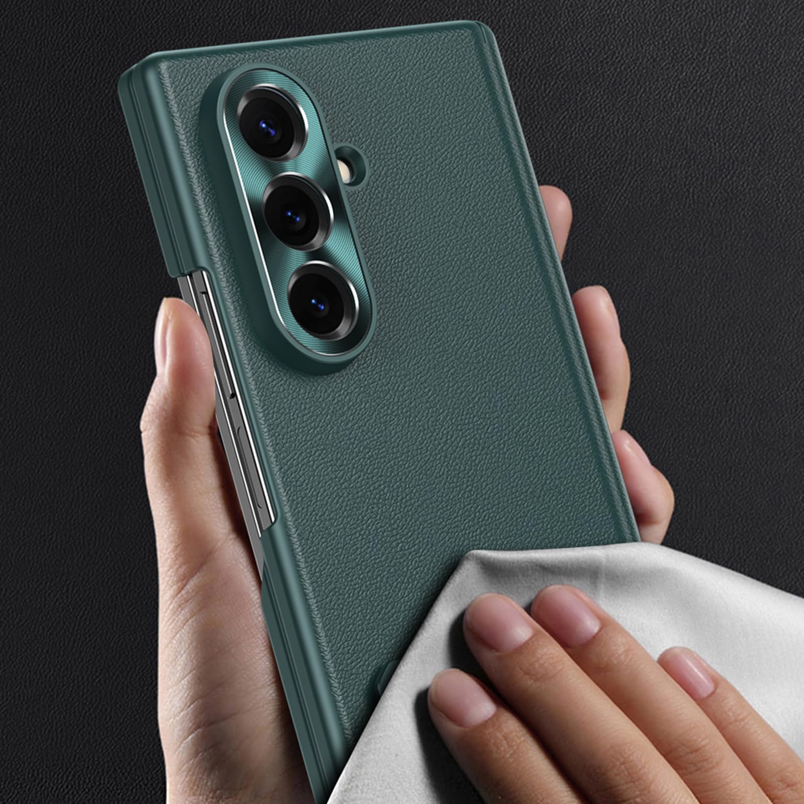 Scharnier Hülle Für Samsung Galaxy Z Fold 8 Ultra | Mini Ständer Handyhüllen Volls Schutz des Objektivs Kratzfest Stoßfest Abdeckung,Grün,Fold 8 Ultra
