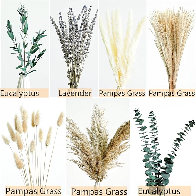 Ramo Boho de Pampas Verdes, Lavanda y Eucalipto Secos miniatura 4