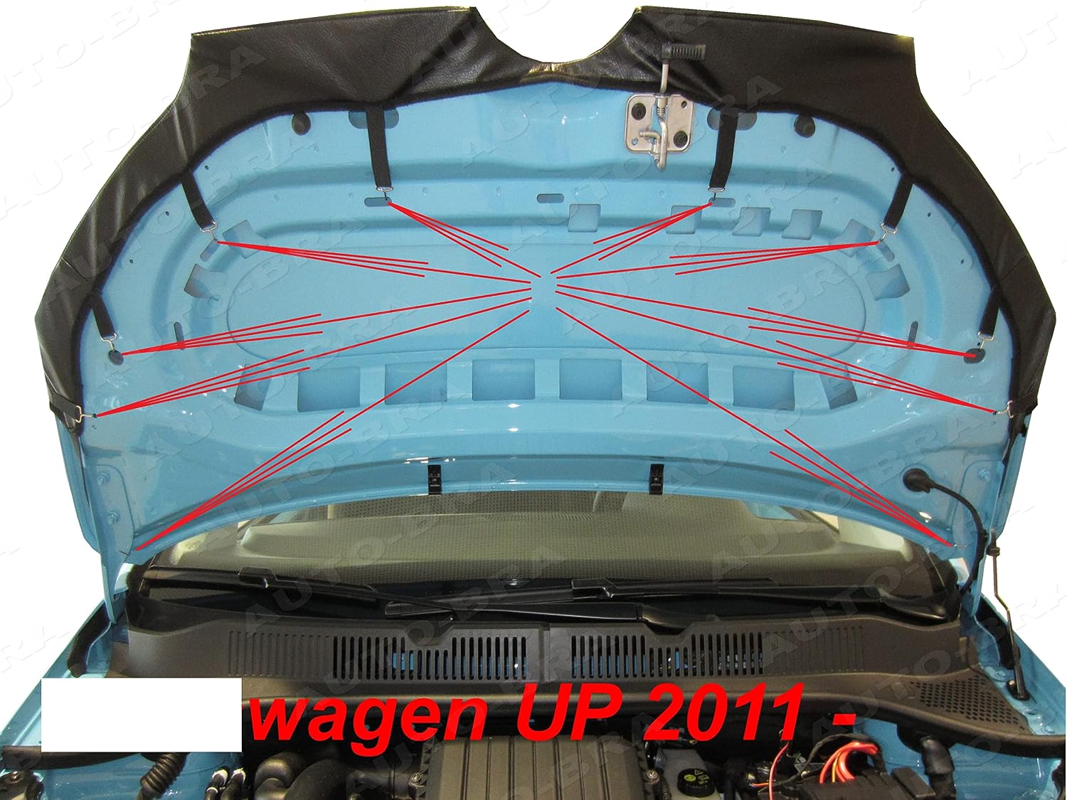 AB3-00427 CAR Hood Bra Compatible with VW Volkswagen UP Since 2011 Front End Nose Mask Bonnet Bra STONEGUARD Protector Tuning