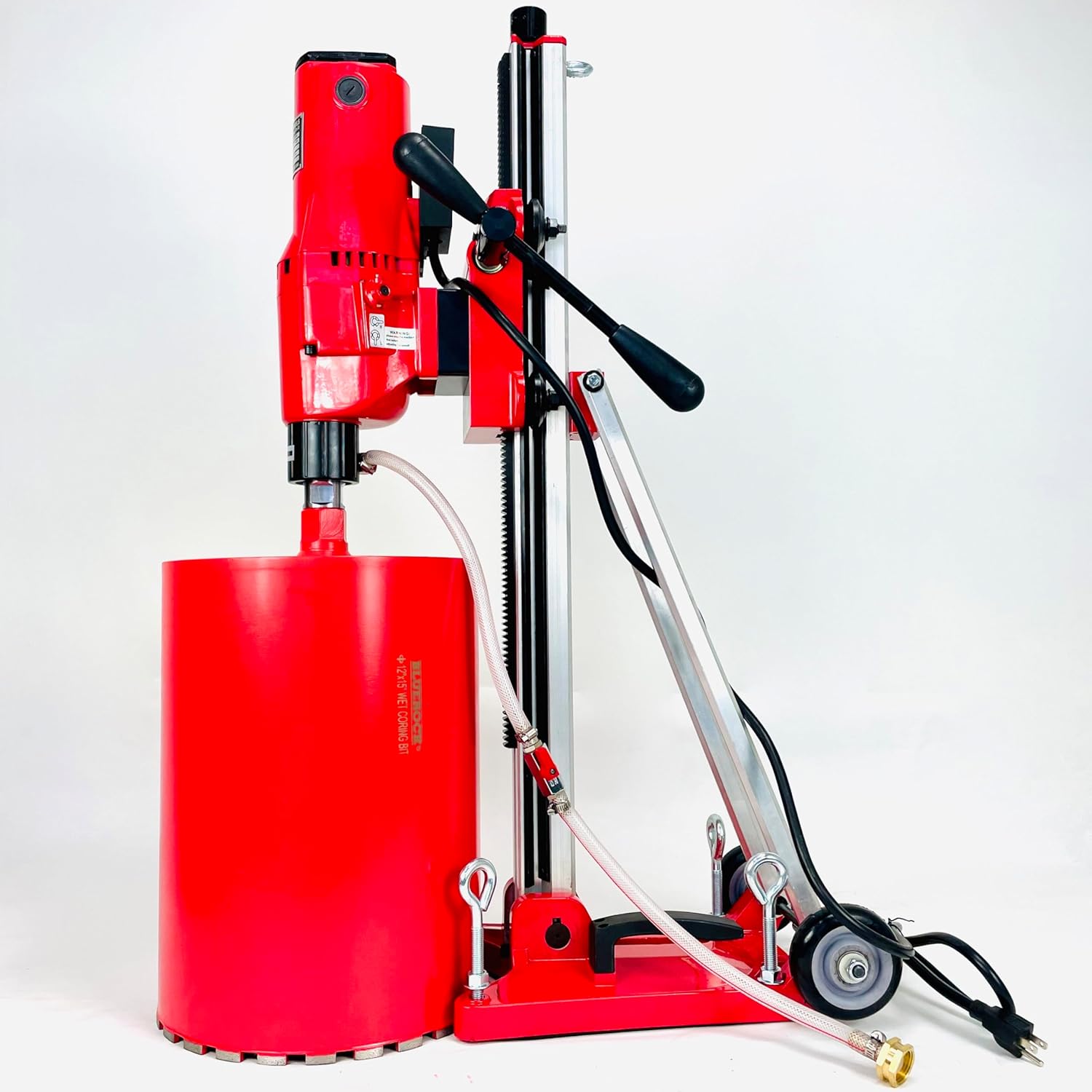 BLUEROCK 12Z1 T/S 2-Speed Concrete Core Drill with Tilting Stand & Vacuum Base - 12" Heavy Duty Coring Rig