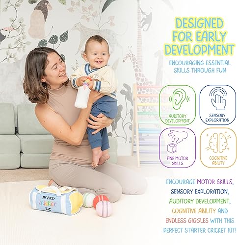 Miniatura 5 de My First Cricket Kit  Juguete de peluche suave de algodón  Regalo para bebés y bebés de 0 meses en adelante  3 bolas de cricket sensoriales suaves