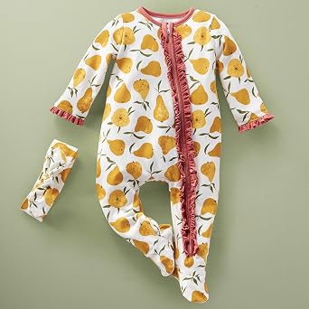 Mud Pie Baby Girls' Baby Girls Sleeper and Headband Set