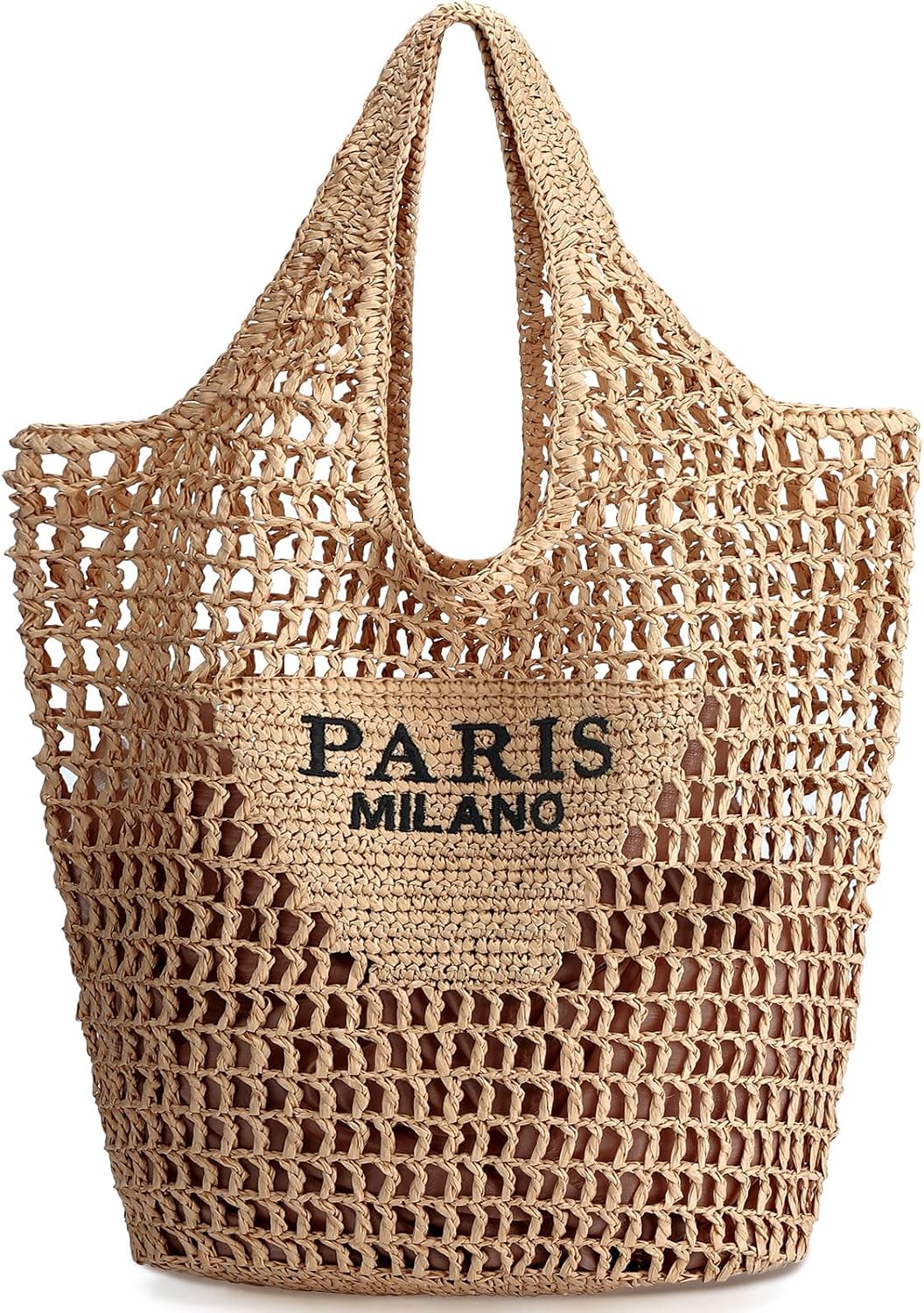 Hommtina Straw Beach Bag - Womens Crossbody Shoulder Vacation Purse for Summer