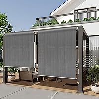 Vista 16 de HENG FENG - Persiana enrollable para exteriores, 6 pies de ancho x 6 pies de alto, persianas enrollables para patio, para porche, glorieta, Moca