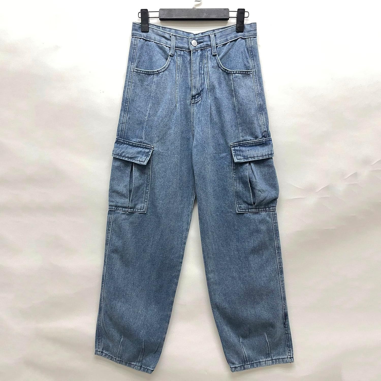 Jeans Homme Cargo Baggy Denim Lâche - Style Y2K Streetwear Hip-Hop - Coupe Droite Avec Poches