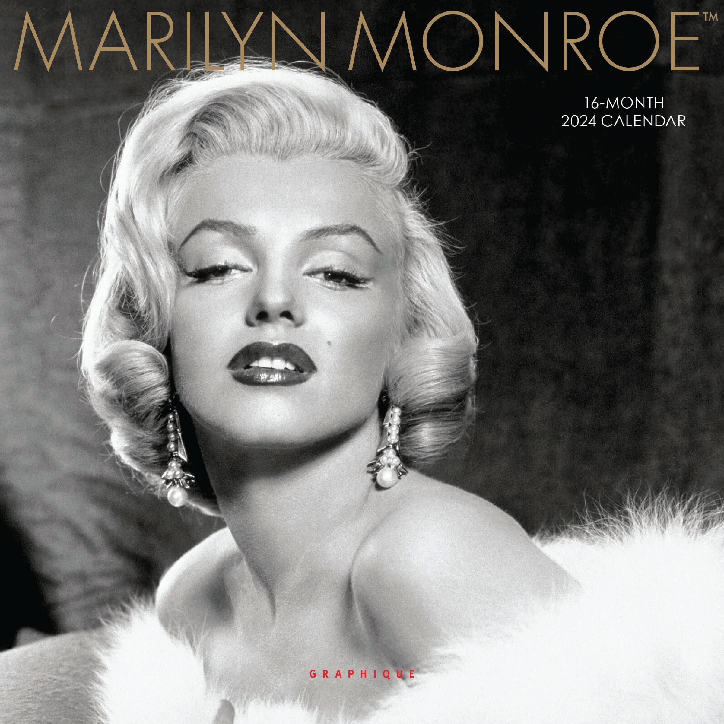 Graphique 2024 Marilyn Monroe Mini Wall Calendar | 7” x 7” | Thick Paper | Home & Office Organizer | Large Monthly Grid | 3 Languages & Marked Holidays | 4 Month Preview Page for 2025