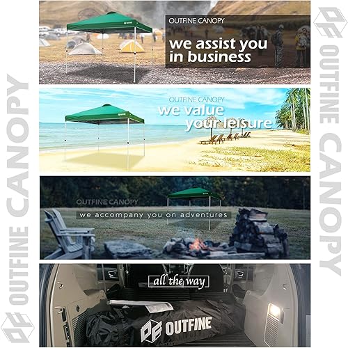 Miniatura 6 de OUTFINE Toldo desplegable de 10 x 10 pies, toldo instantáneo con bolsa con ruedas, 4 sacos de arena para toldo, 8 estacas para tienda de campaña