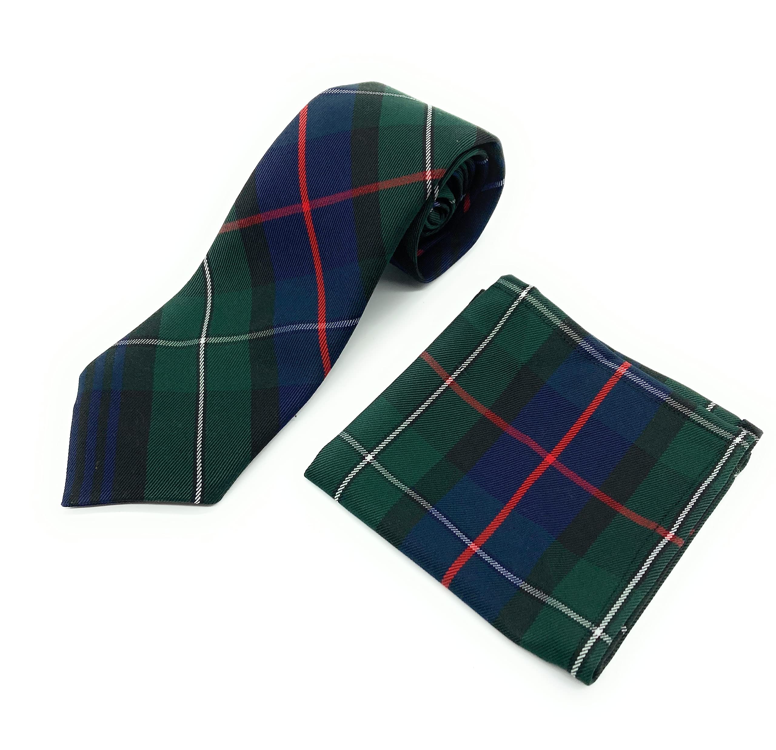 Highland Tweed Multicolore Gents Mackenzie Modern Tartan Tie & Matching Pocket Square Set