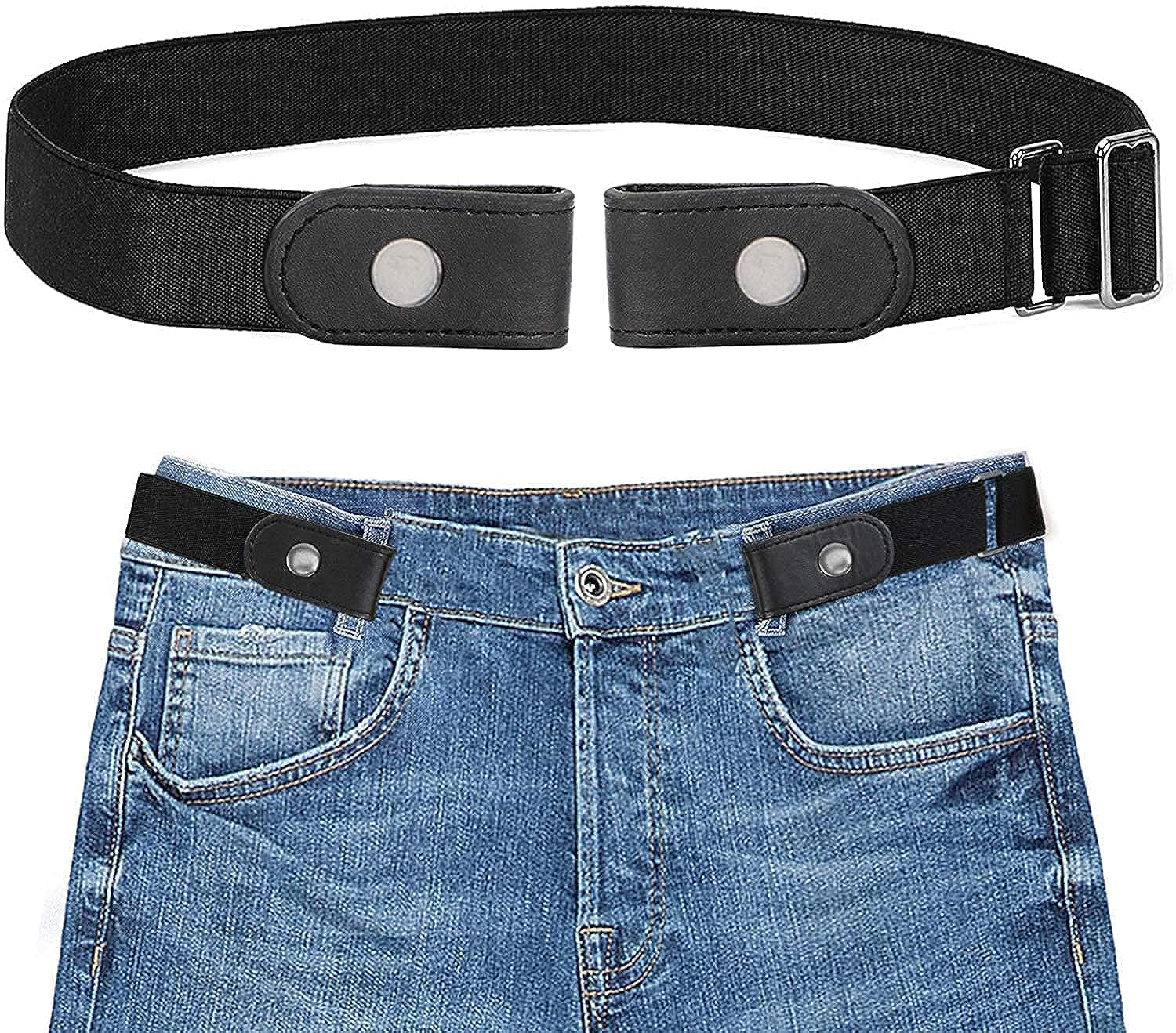 excadrill Buckle Free Comfortable Elastic Belt for Men/Women | Buckle-less No Bulge No Hassle Invisible Belts | Fits waist 28"-48" Inch (Black)-picture-50