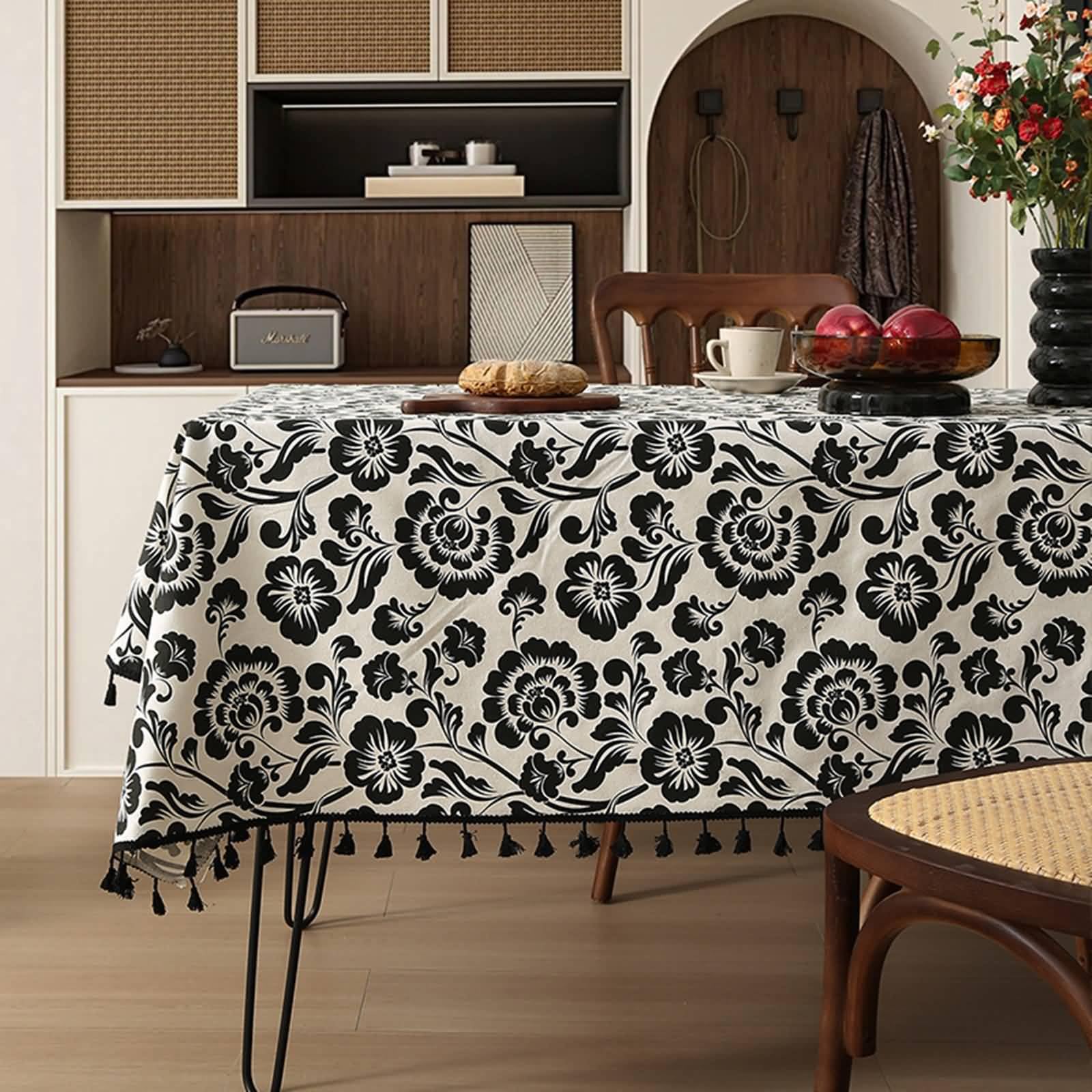 Nappe de table géométrique ethnique 150x240 lavable et antitache pour anniversaire