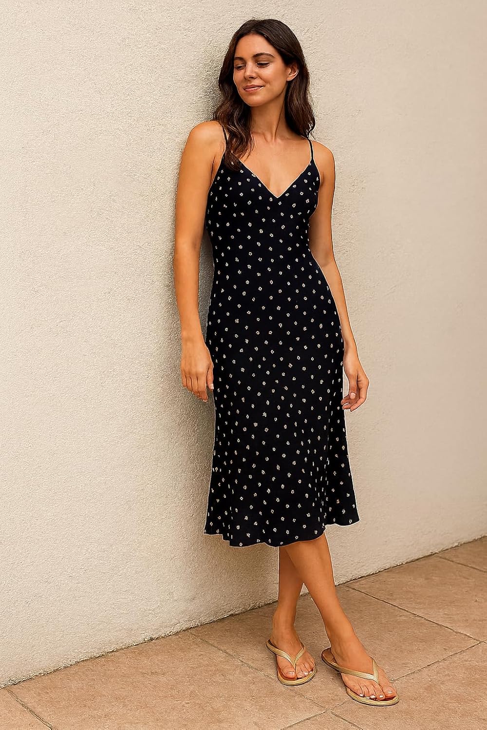 Summer Sandals Flip Flops for Women Vegan Leather Thong Trendy 2025 Dressy Cute Silver - Image 2